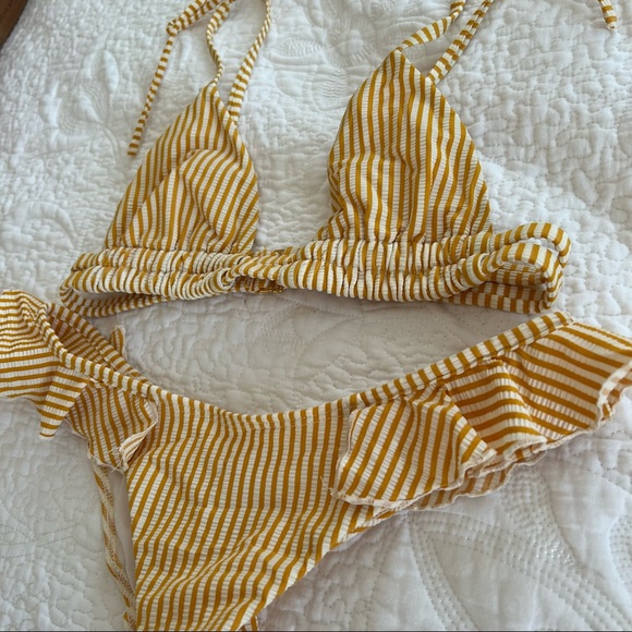 MONTCE - Canary Stripe Bikini Set Sz S/M - Picture 4 of 8